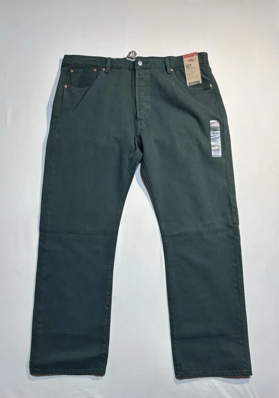 “Levi’s 501 Original Jeans Men’s 40x30 Green Garment Dyed NWT Straight Leg”